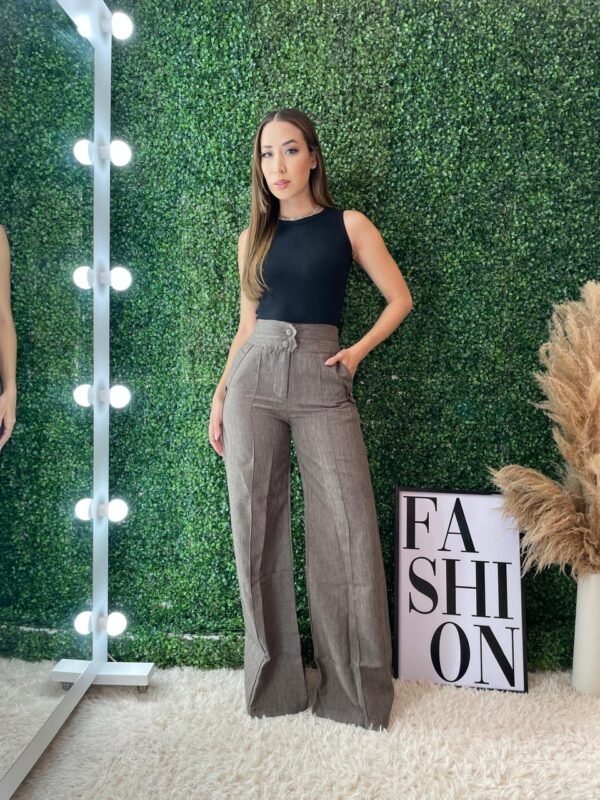 Calça Pantalona Alfaiataria Marrom