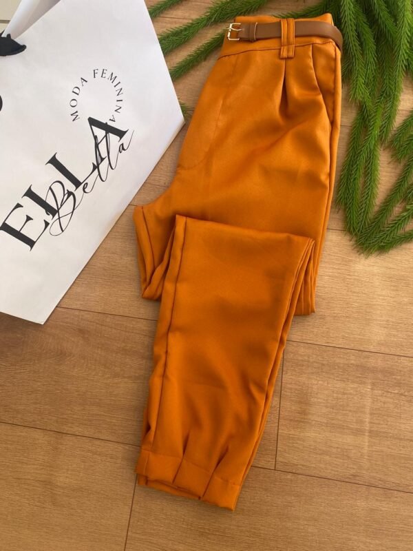 Calça Alfaiataria Modelo Cenoura com Cinto